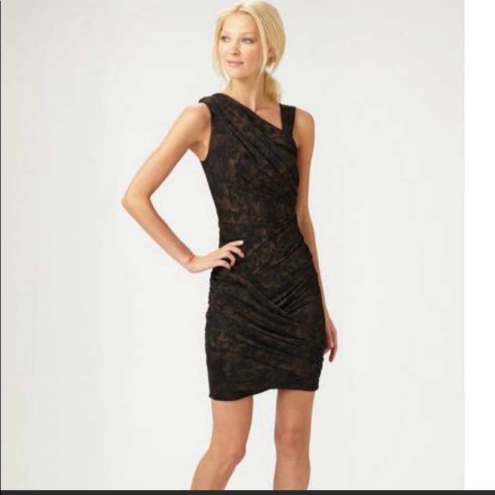 NWT David Meister Cocktail Draped Asymmetrical 4